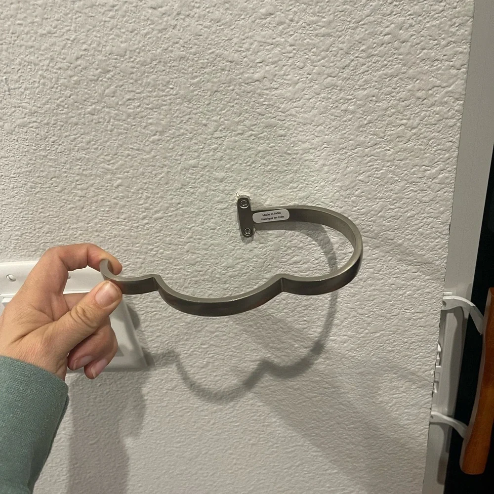 Silver Wall-Mounted Hook curtain hold back